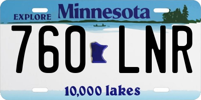 MN license plate 760LNR
