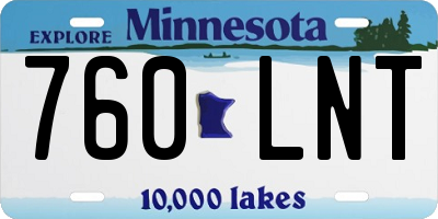 MN license plate 760LNT