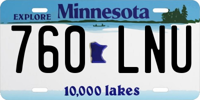 MN license plate 760LNU