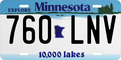 MN license plate 760LNV