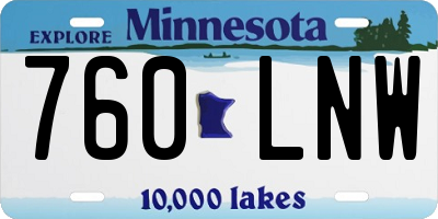 MN license plate 760LNW