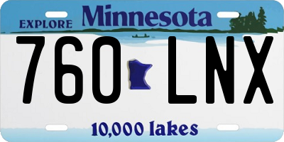 MN license plate 760LNX