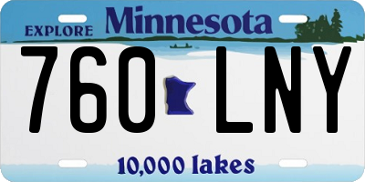 MN license plate 760LNY