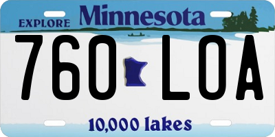 MN license plate 760LOA