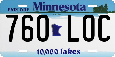 MN license plate 760LOC