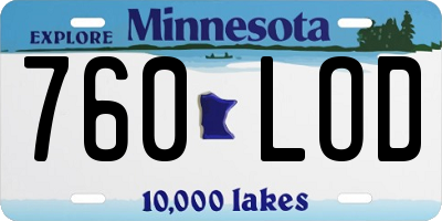 MN license plate 760LOD