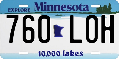 MN license plate 760LOH