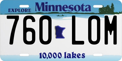 MN license plate 760LOM