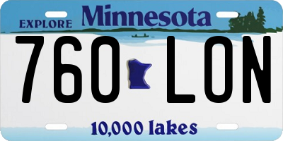 MN license plate 760LON