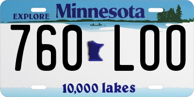 MN license plate 760LOO