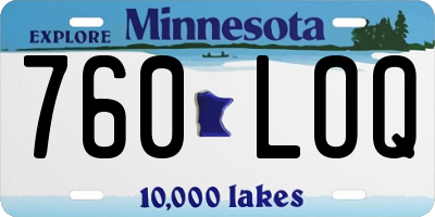 MN license plate 760LOQ