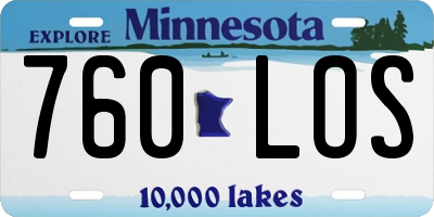 MN license plate 760LOS