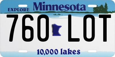MN license plate 760LOT