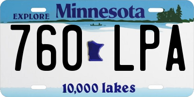 MN license plate 760LPA
