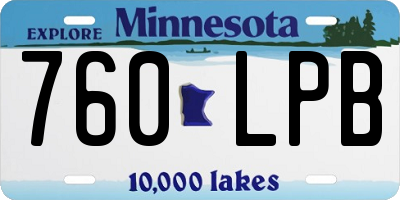 MN license plate 760LPB