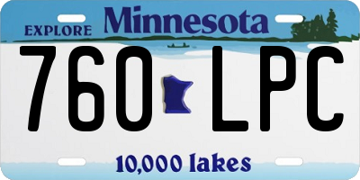 MN license plate 760LPC
