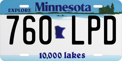MN license plate 760LPD