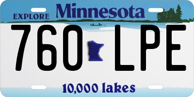 MN license plate 760LPE
