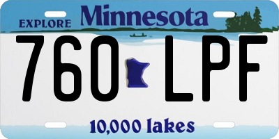 MN license plate 760LPF