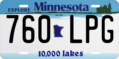 MN license plate 760LPG