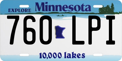 MN license plate 760LPI