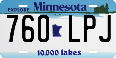 MN license plate 760LPJ