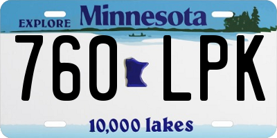 MN license plate 760LPK