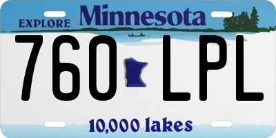 MN license plate 760LPL