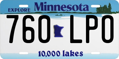 MN license plate 760LPO