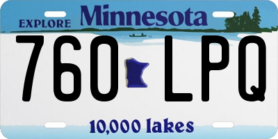 MN license plate 760LPQ