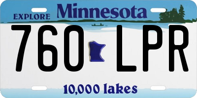 MN license plate 760LPR