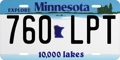 MN license plate 760LPT