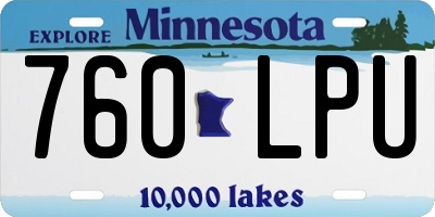 MN license plate 760LPU
