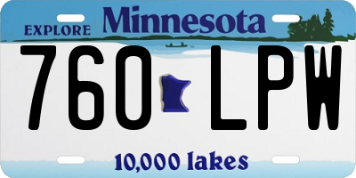 MN license plate 760LPW