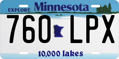 MN license plate 760LPX