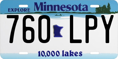 MN license plate 760LPY