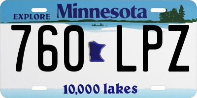 MN license plate 760LPZ