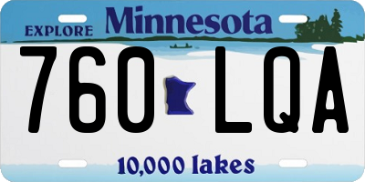 MN license plate 760LQA