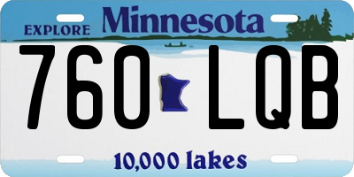 MN license plate 760LQB