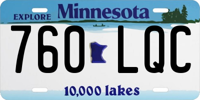 MN license plate 760LQC