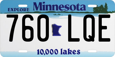 MN license plate 760LQE