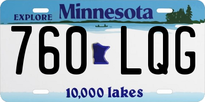 MN license plate 760LQG