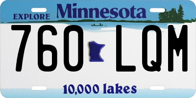 MN license plate 760LQM