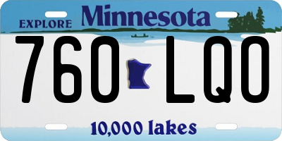 MN license plate 760LQO
