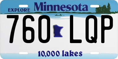 MN license plate 760LQP