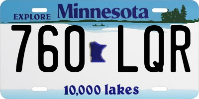 MN license plate 760LQR