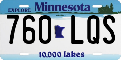 MN license plate 760LQS