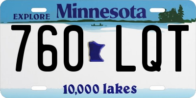 MN license plate 760LQT