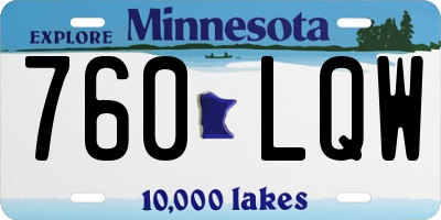 MN license plate 760LQW