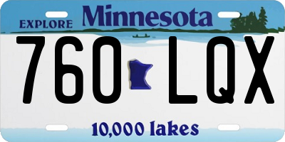 MN license plate 760LQX
